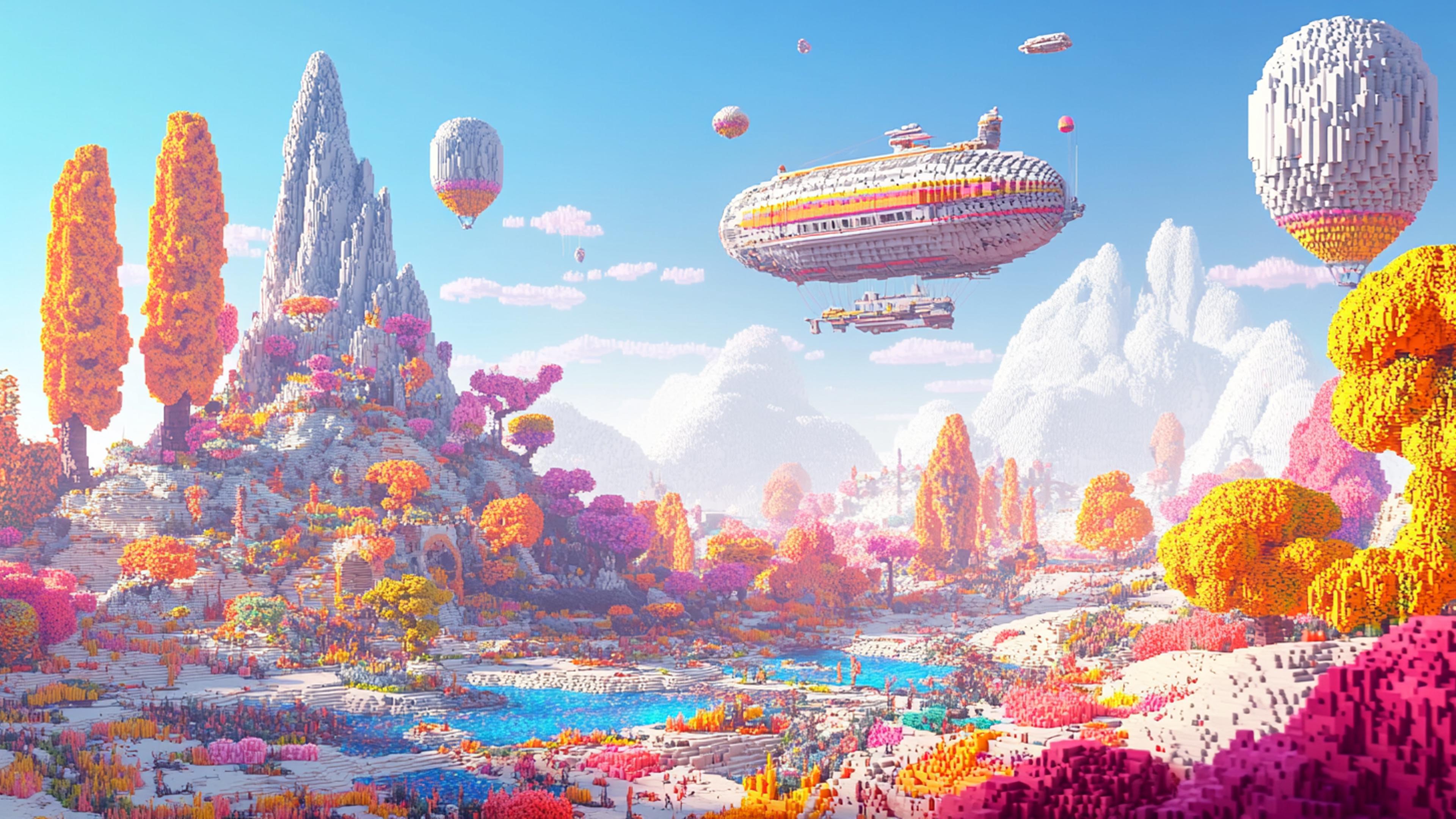 Voxel art background