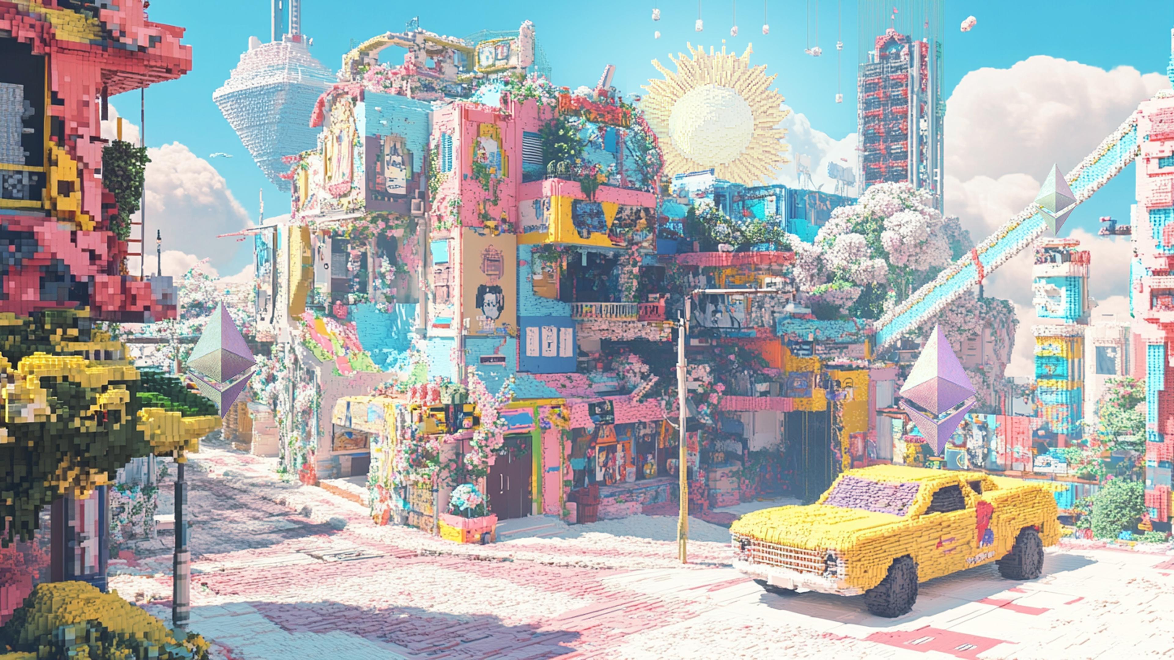 Voxel art background